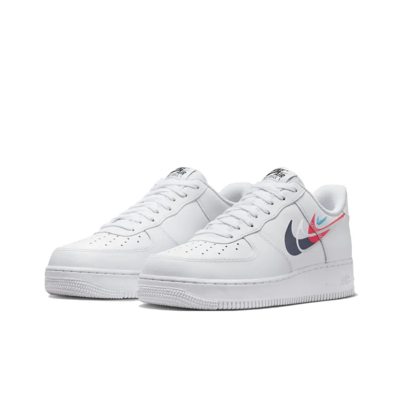 Nike Air Force 1 Low '07 Quadruple Swoosh White Navy Crimson-2