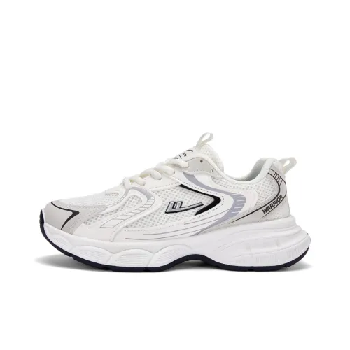 Warrior Casual Versatile Breathable Platform Height Increasing Trendy Fashion Low-Top Chunky Sneakers Women's White