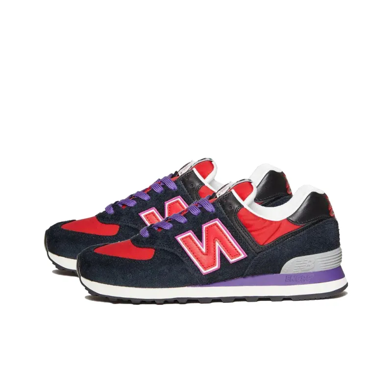 Stray Rats x New Balance NB 574 Slip-Resistant Low-Top Running Shoes Men's Black Red-2