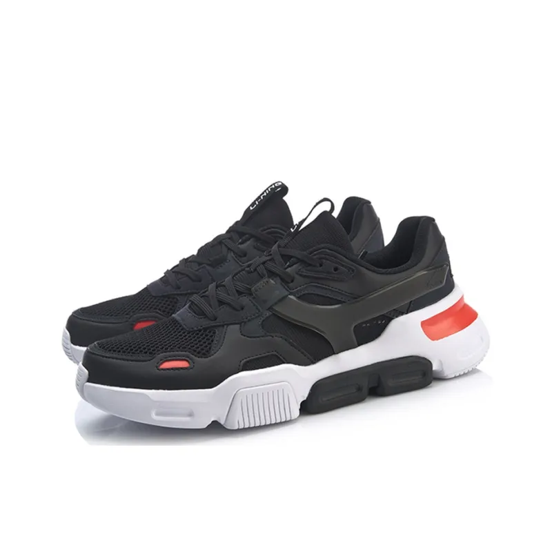 LiNing Shock Absorbers With Slip Resistant And Abrasion Resistant Properties Low Top Sports Casual Shoes Men's Black-2