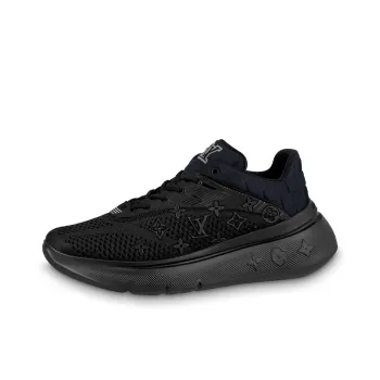 LOUIS VUITTON Show Up Abrasion Resistant Low Top Casual Shoes Men's Black