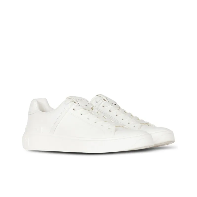 BALMAIN B Court Low Top Stylish Skateboarding Shoes Women's White-2