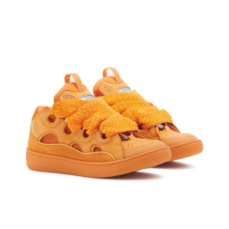 Lanvin Curb Low Top Stylish Skateboarding Shoes Women's Orange-2