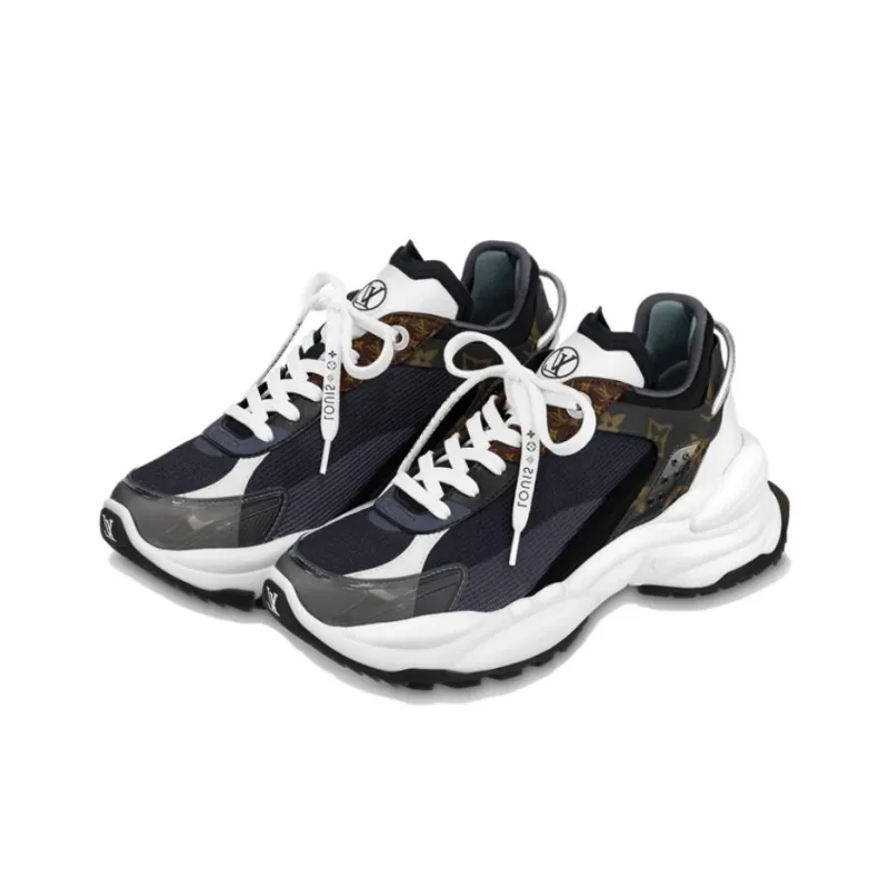 LOUIS VUITTON Run 55 Anti-Slip Wear-Resistant Low-Top Casual Shoes Women's White Gray-2