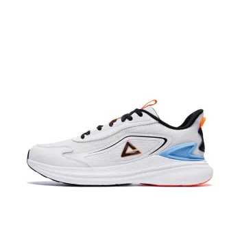 PEAK Blast Wear Resistant Slip Resistant Breathable Lightweight Low Top Running Shoes Men's White