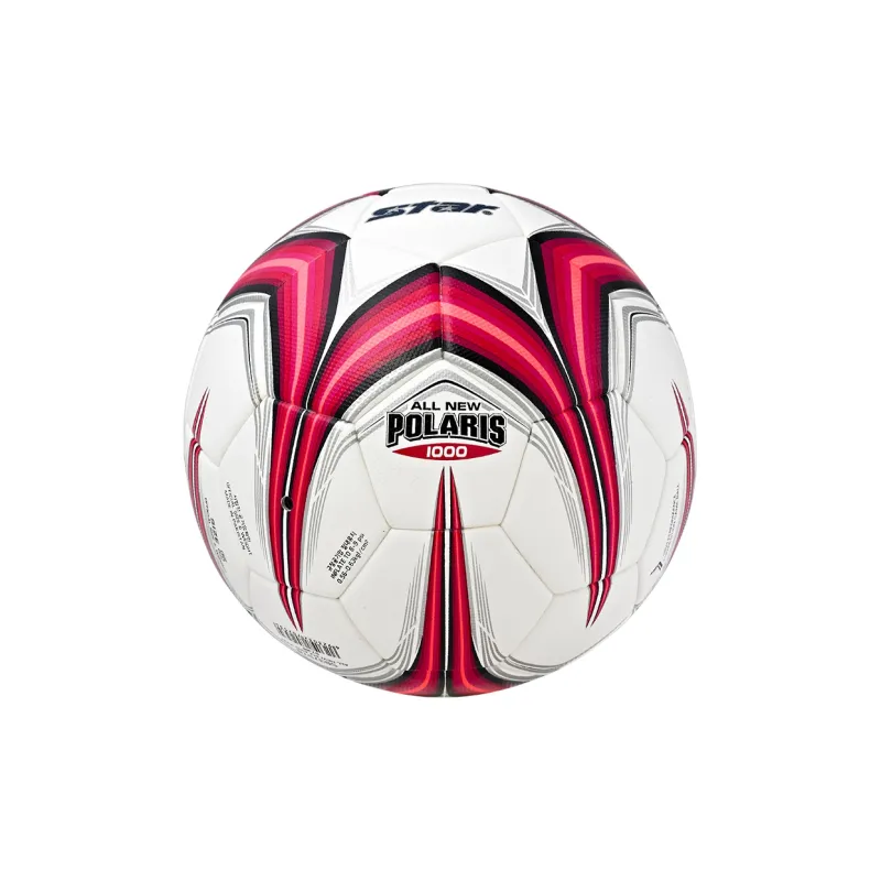 Star Size 5 Soccer PU Seamless Thermal bonding Unisex White Red-2