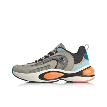 LiNing V8 Anti Slip Wear Resistant Low Top Running Shoes Women's Camel Gray