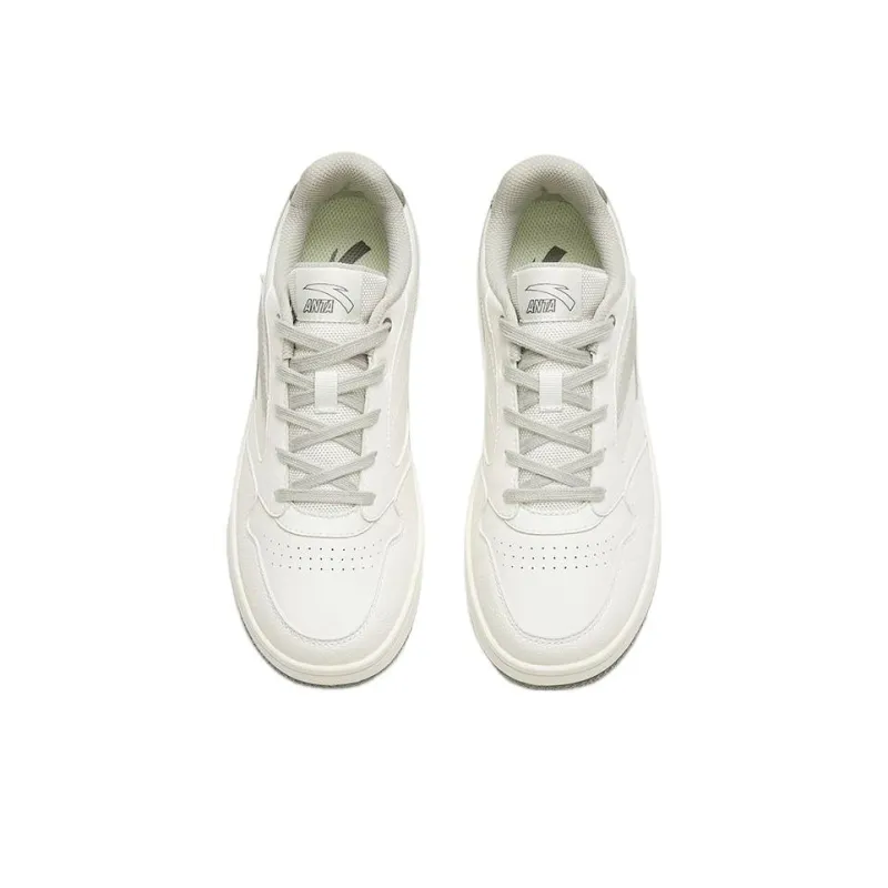Anta Life Collection 0 Sensitivity Anti Slip And Wear Resistant Lightweight Low Top Skateboard Shoes Women's White Gray-2