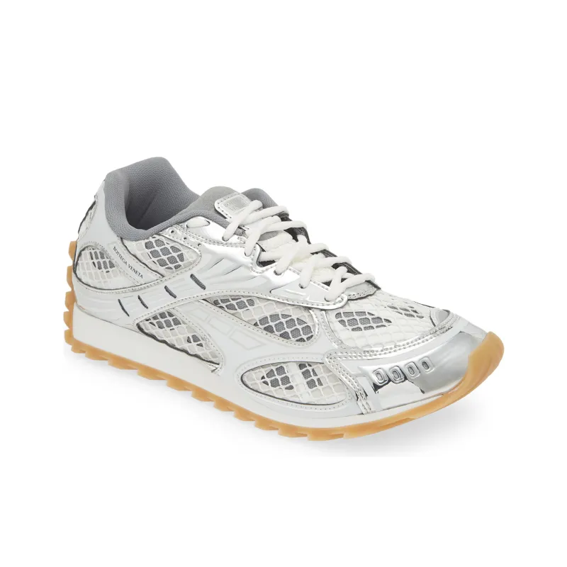Bottega Veneta Orbit Shock Absorbers With Slip Resistant Features Low Top Casual Shoes Men's Silver White-2