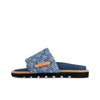 LOUIS VUITTON Quiet Slide Slippers Women's Blue