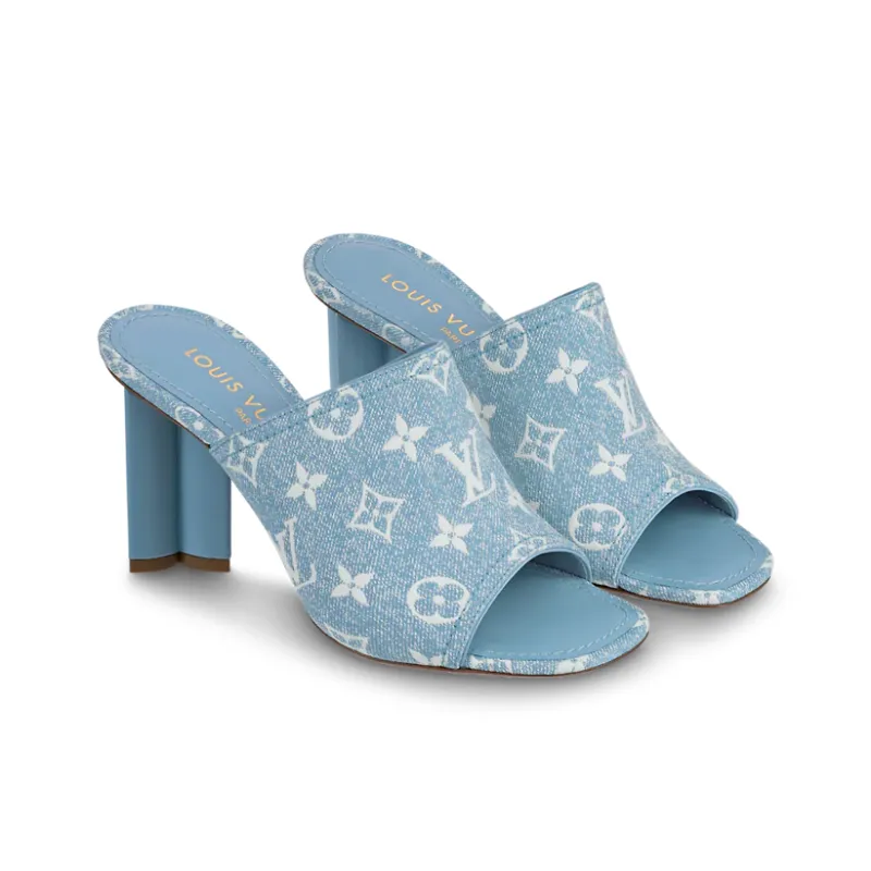 LOUIS VUITTON Silhouette Slide Slippers Women's Blue-2
