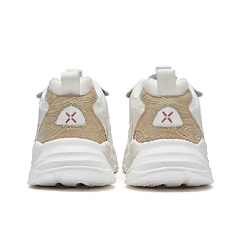 XTEP Lightning Cushioning Anti Slip And Wear Resistant Low Top Casual Shoes Men's Milk Tea White-3