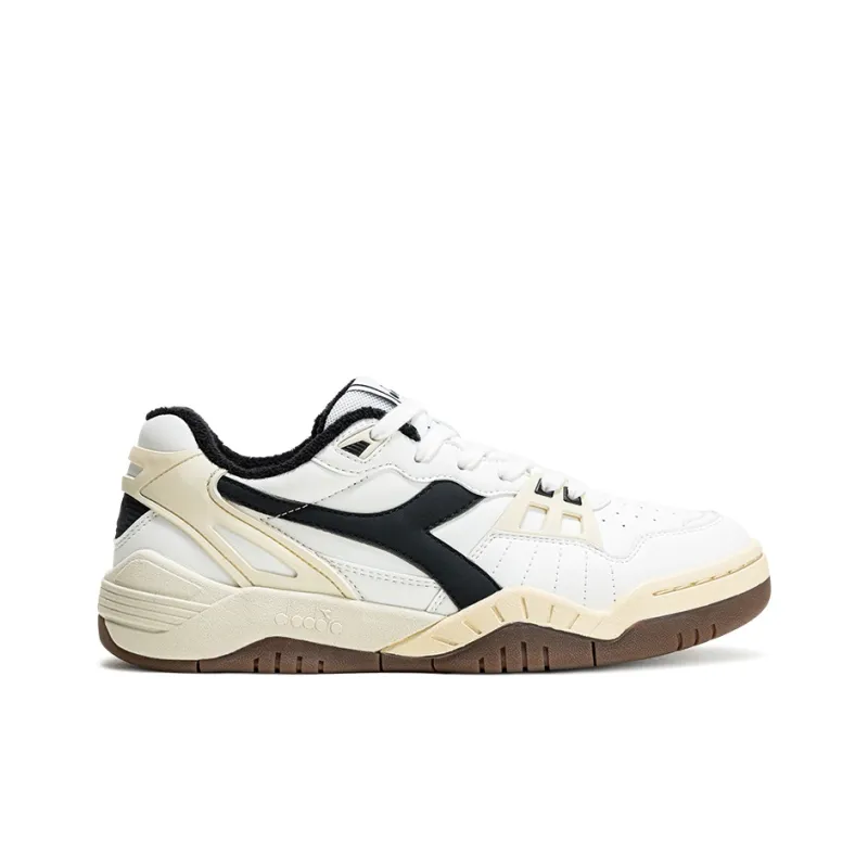 Diadora B.Action Slip Resistant Low Top Tennis Shoes Unisex White Black-1