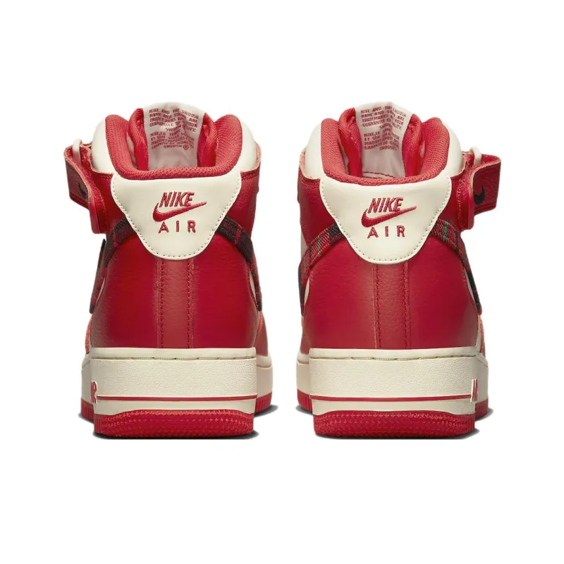 Nike Air Force 1 Mid '07 Lx Plaid Cream Red-4