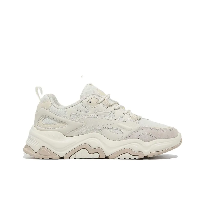 FILA Tiny Rumble Cushioning, Wear Resistant Low Top Casual Shoes Unisex Ecru Korean Style-1