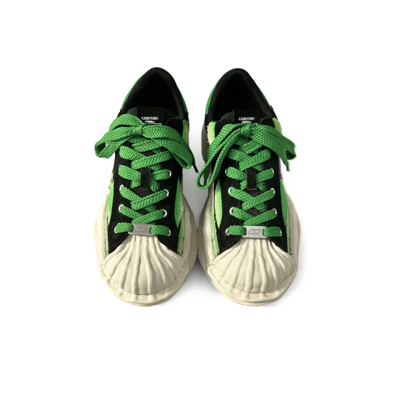 CJZKYUHU Lightweight And Breathable Low Top Skateboard Shoes Unisex Washed Green-2