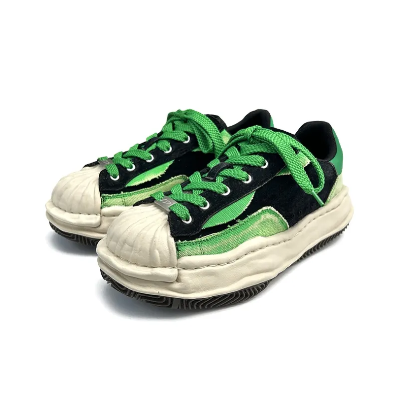CJZKYUHU Lightweight And Breathable Low Top Skateboard Shoes Unisex Washed Green-1