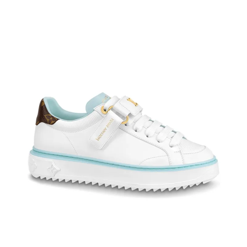 LOUIS VUITTON Time Out Sneakers 'White Blue Brown' Women's-1