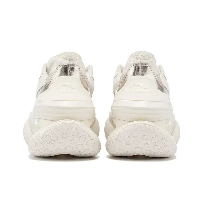 LI NING 1990 Classic Collection Slip Resistant Low Top Running Shoes Women's Ecru-3