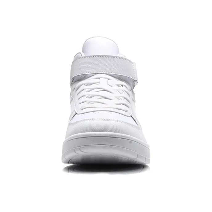 LiNing Knight Slip Resistant Shock Absorbers With Abrasion Resistant Properties Mid Top Skateboard Shoes Men's White-3