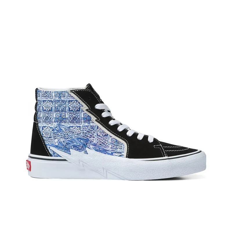 Vans Sk8 Hi Bolt Casual Fashion High Top Shoes 'Liquify Black Blue'-1