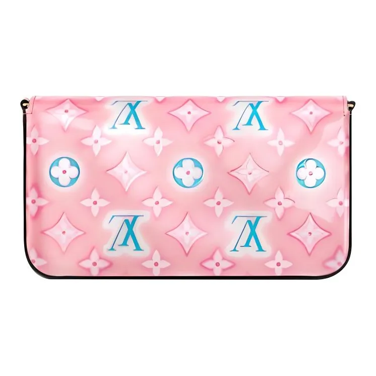 LOUIS VUITTON Félicie Pochette Monogram Verni Light Pink Neon-1