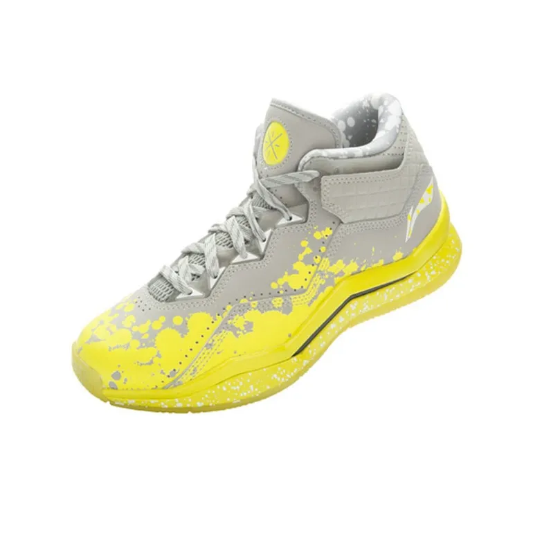 LiNing WOW 3 Way Of Wade 3 Lemon Drop Mid Top Basketball Shoes Men's Gray Yellow-3