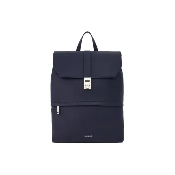 FERRAGAMO Stamped Calfskin Backpack Men's Midnight Blue