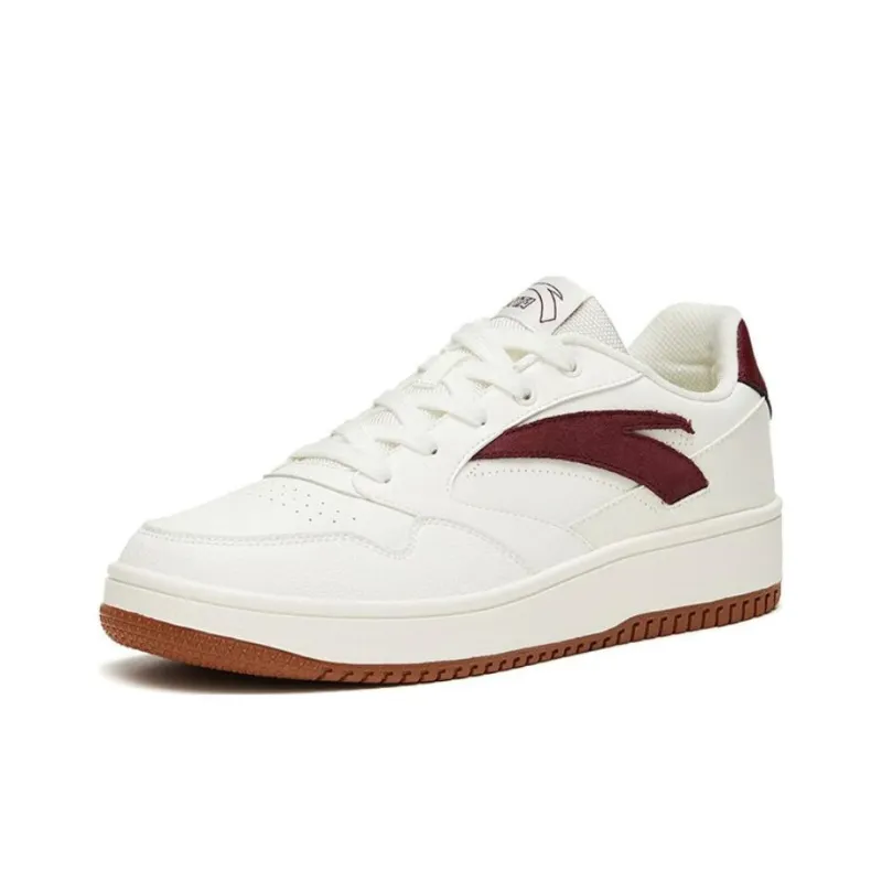 Anta Life Collection 0 Sensitivity Anti Slip And Wear Resistant Lightweight Low Top Skateboard Shoes Men's White Red-1