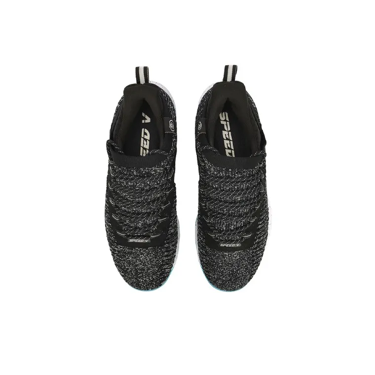 LiNing Speed 5 Cushioned Slip-Resistant Breathable Low-Top Basketball Shoes Men's Black White-3