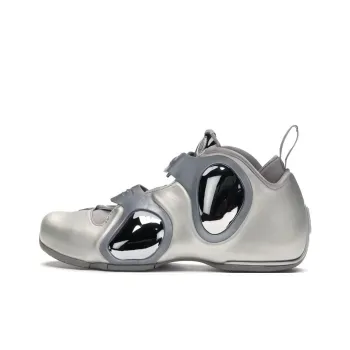 Nike Air Flightposite 3 Anti Slip Wear Resistant Mid Top Vintage Basketball Shoes Unisex Silver