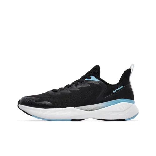 QIAODAN Flying Shadow Team1.0 Running Shoes Men Low-Top Black/Blue