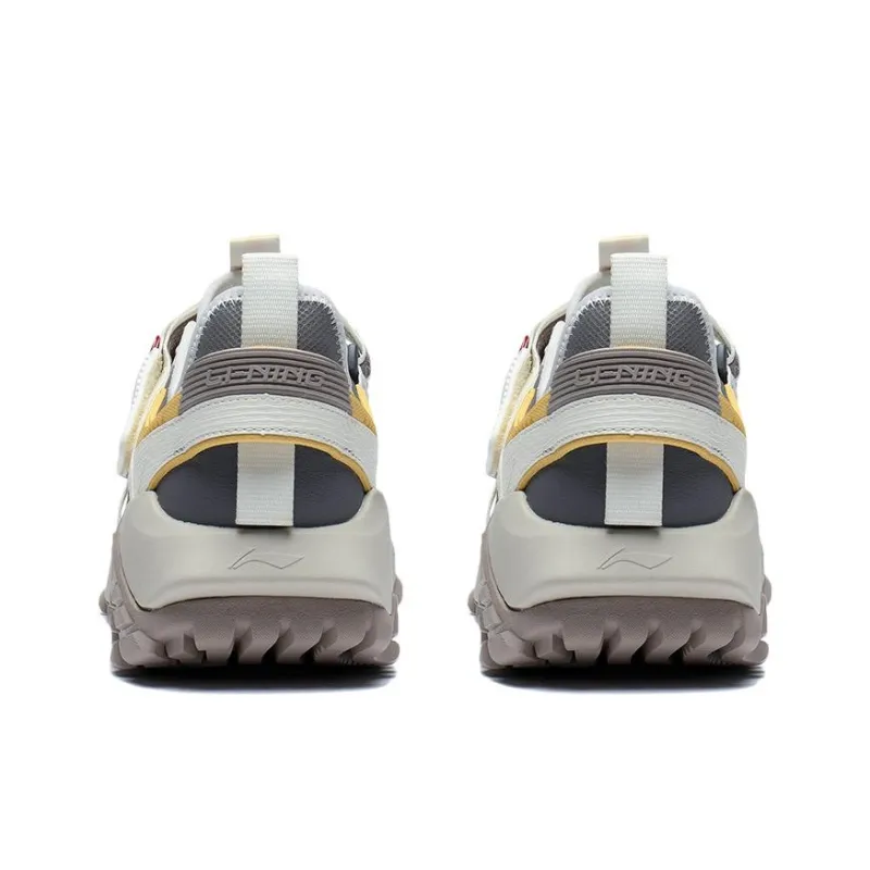 LiNing CF Linchuan V2 Dream Theme Show Model Anti-Slip Wear-Resistant Low-Top Sports Casual Shoes Ecru Gray-3