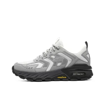 Skechers Max Protect Cushioning Anti Slip And Wear Resistant Low Top Casual Shoes Men's White Gray
