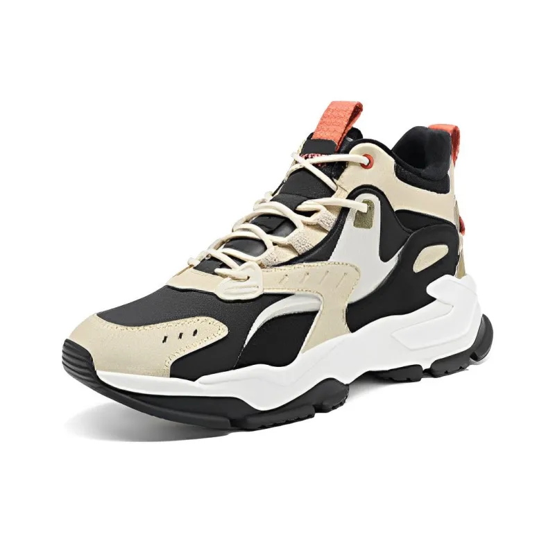 XTEP Red Rock 2.0 Anti Slip Wear Resistant Mid Top Sports Casual Shoes Men's Black Yellow-1