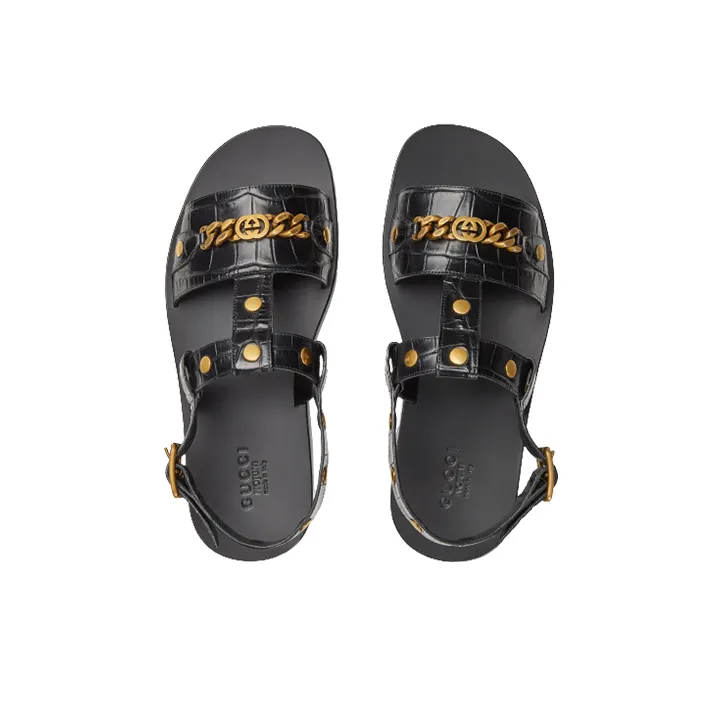 GUCCI Nojum Strap Sandals Men's Black-3