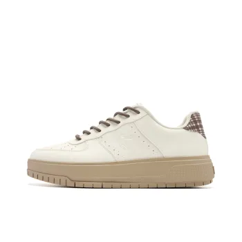 QIAODAN Five Centimeters Skateboard Shoes Men Low Top Ivory Walnut