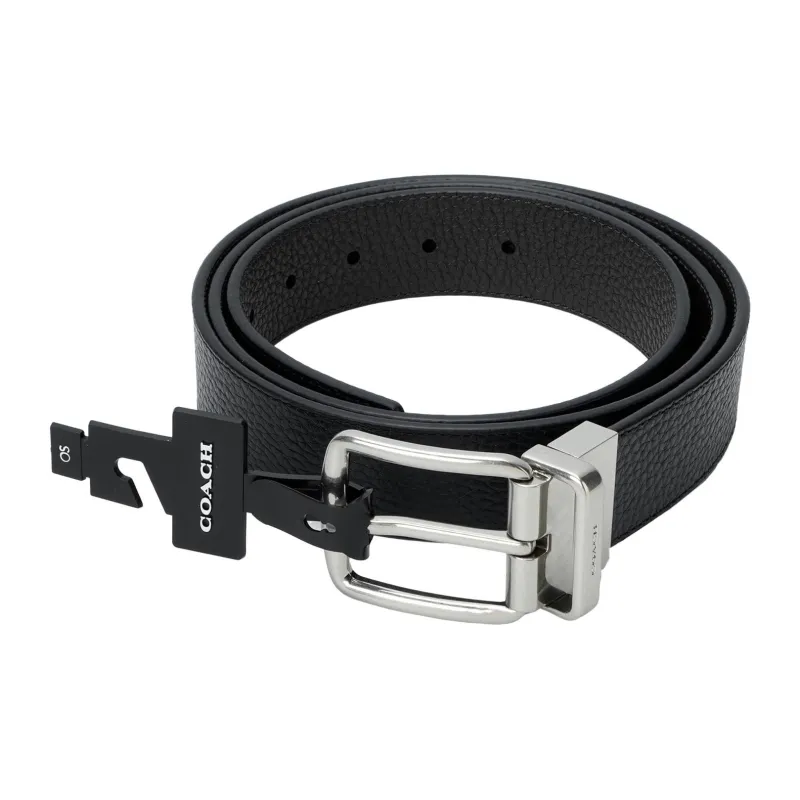 COACH Harness Buckle Cut-To-Size Reversible Belt Men's Black-1