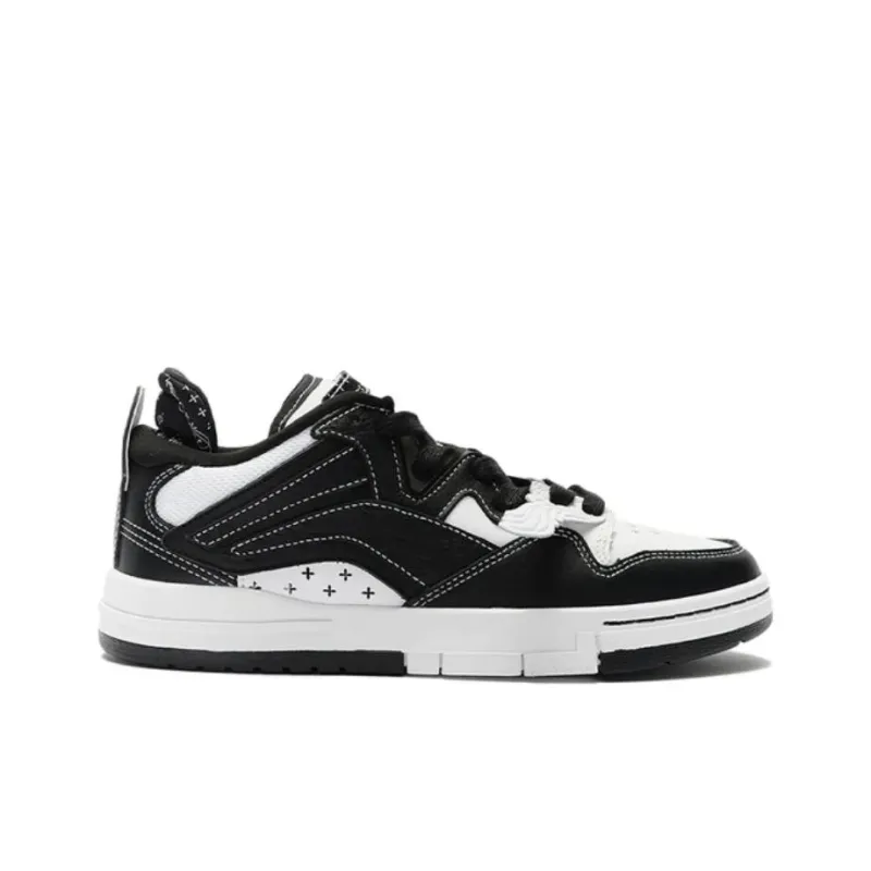 SMFK x LiNing Wave Pro Low Top Skateboard Shoes Men's Black White-1