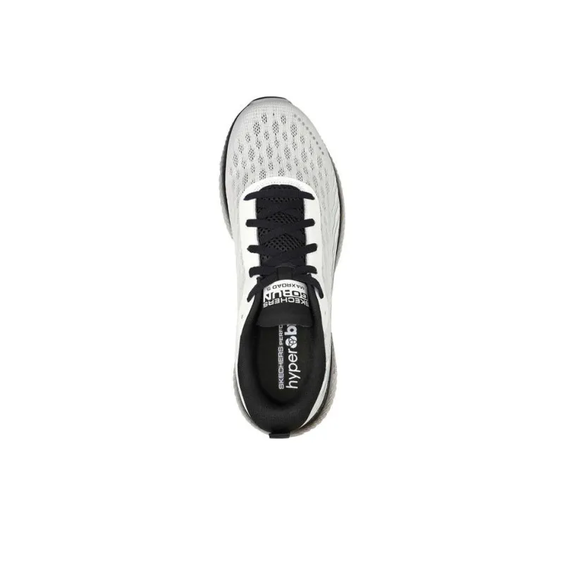 Skechers GO Run Max Road 5 Cushioned Wear-Resistant Breathable Low-Top Running Shoes Men's White Black-3