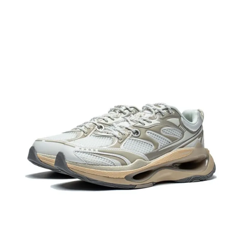 LiNing Beyond Infinity Durable Breathable Low Top Sports Casual Shoes Men's White Gray-2