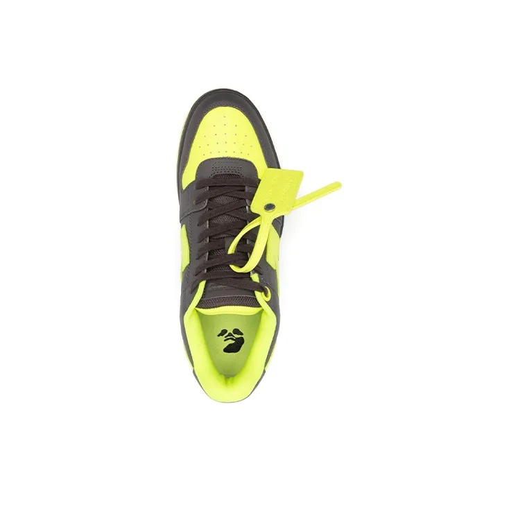 OFF WHITE Out Of Office Stylish Skateboarding Shoes Unisex Black Yellow-4