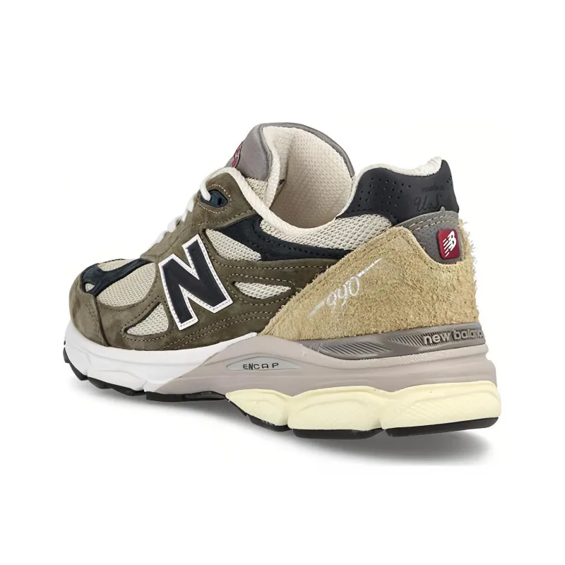 New Balance 990v3 MiUSA Grey Blue Olive-3