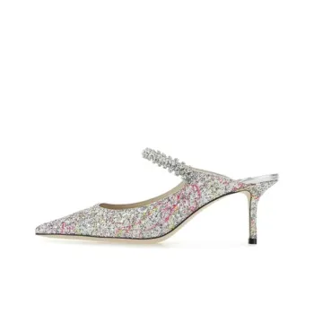 Jimmy Choo Bing Closed Toe Slippers Women's Silver