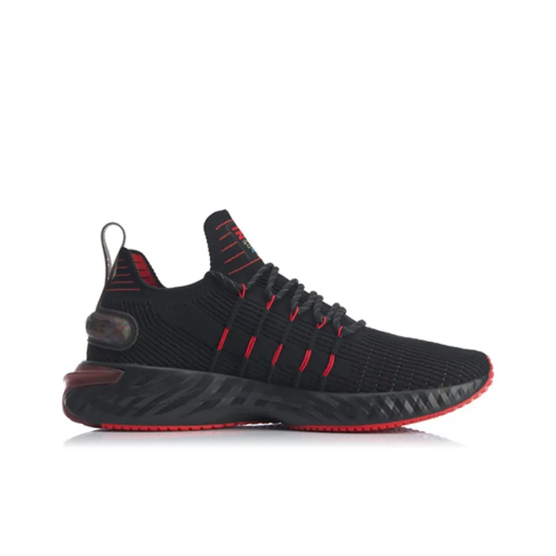 LiNing Cloud Six Generation Element Non slip Lightweight Low Top Running Shoes Men's Black Red-1