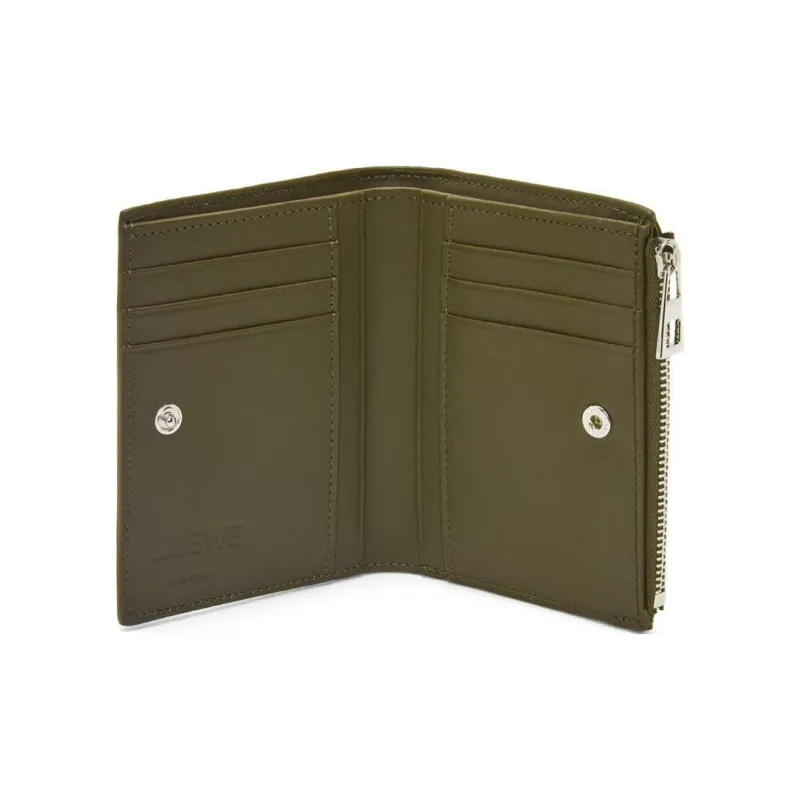 LOEWE Calfskin Wallet Men's Dark Khaki Green-3