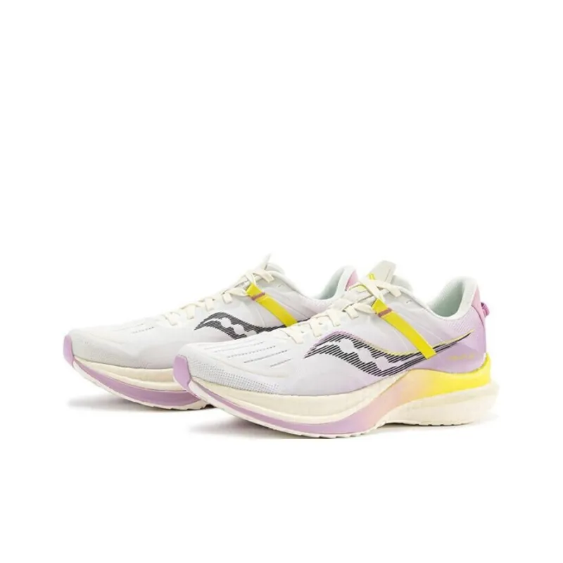 Saucony Tempus Running Shoes Unisex Low Top Ecru Pink-2