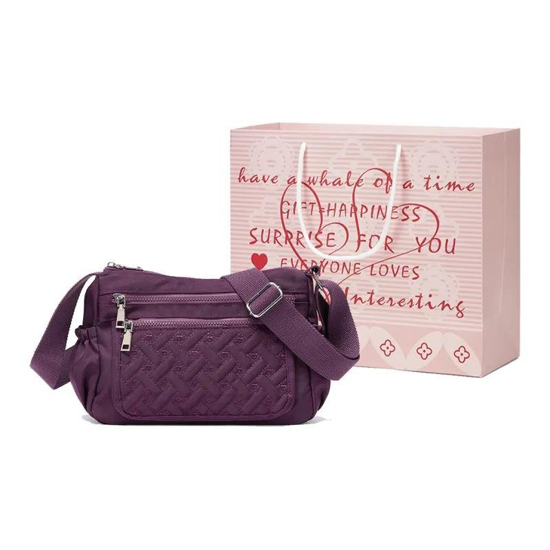 CORALDAISY Fabric Crossbody Handbag, Shoulder Bag Women's Dark Purple-8