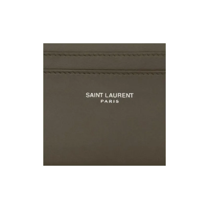 SAINT LAURENT PARIS Smooth Leather Card Holder Regular Men's Light Musk-3