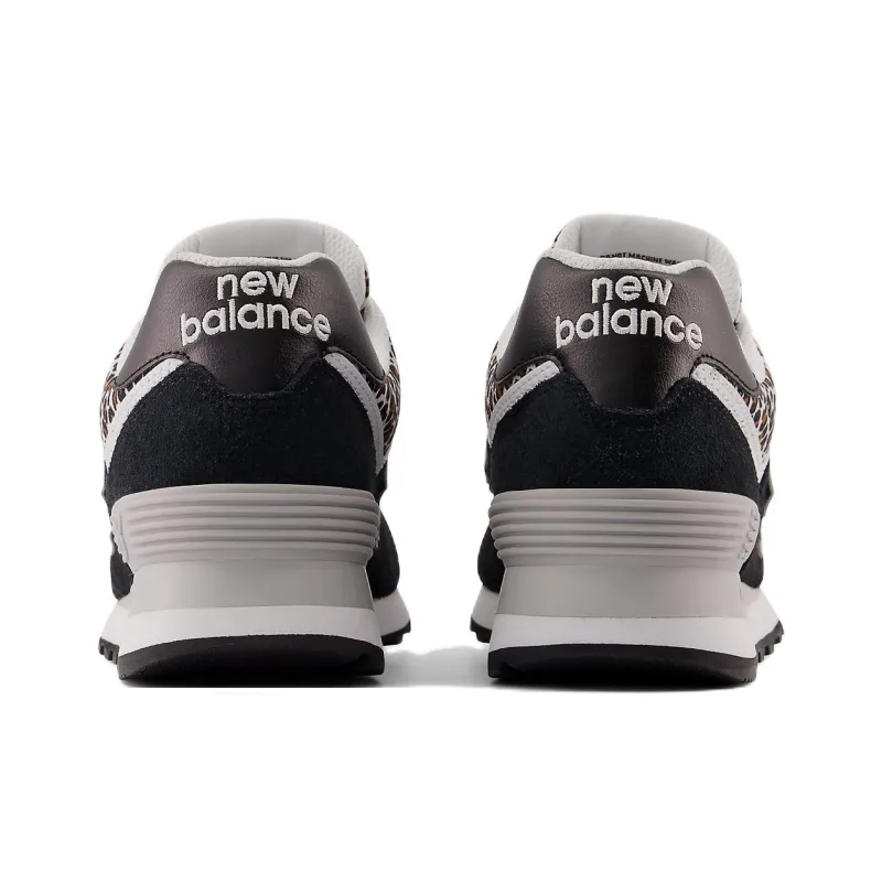 New Balance 574 Black Beige Leopard Print Women's-3